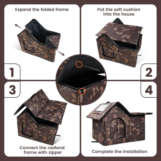 Thumbnail 2 de WHDPETS Casa para Gatos Cueva 40x45x45cm