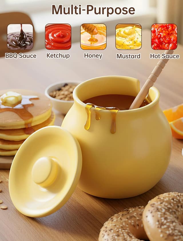 Thumbnail 4 de NiHome Ceramic Honey Jar with Dipper