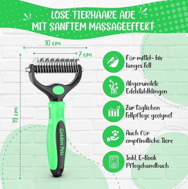 Detalle 2 de TESTURTEIL Unterwollbürste für Langhaar 🐾