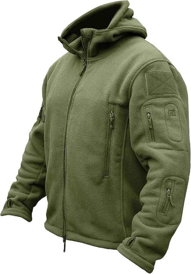 Detalle de TACVASEN Herren Fleecejacke Winddicht mit Kapuze
