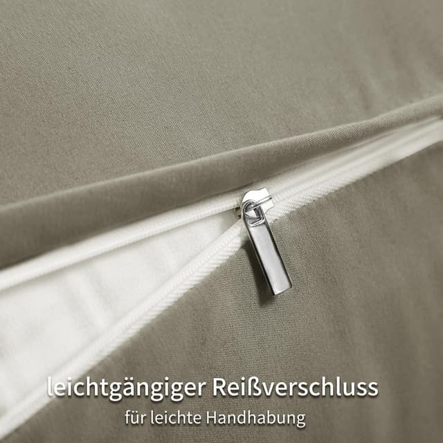 Detalle 2 de RUIKASI Kissenbezug 40 x 80 Taupe im 2er-Set (Mikrofaser, Reißverschluss, pflegeleicht)