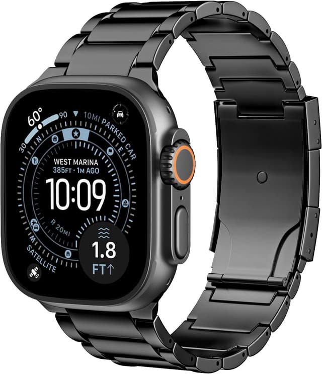 Detalle de ZABUDUO Upgraded Titanium Watch Band Replacement for Apple Watch Ultra & 44mm–49mm Models (Black)
