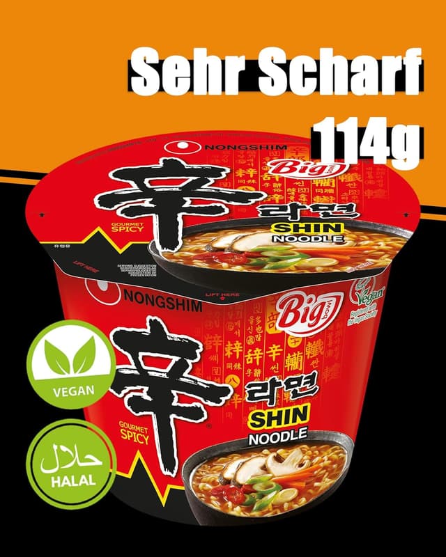 Detalle de NONGSHIM Grand Bol de nouilles instantanées Shin – lot de 16