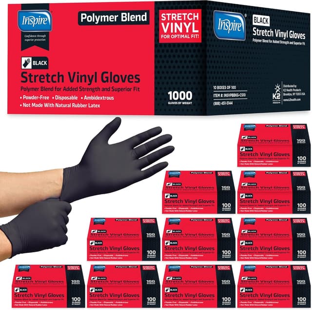 Detalle de Inspire Black Nitrile Gloves 4.5 Cooking