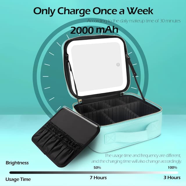 Thumbnail 2 de MOMIRA Travel Makeup Bag with Lighted Mirror