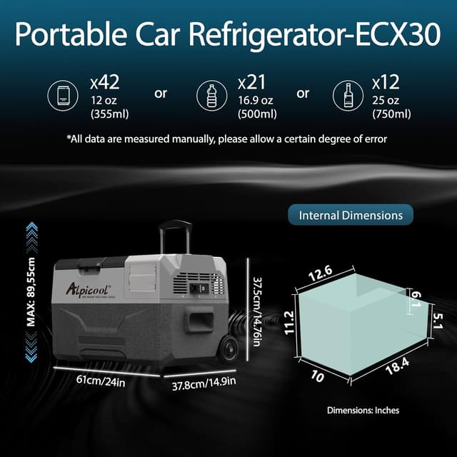 Thumbnail 5 de Alpicool ECX30 30L portable compressor fridge for camping