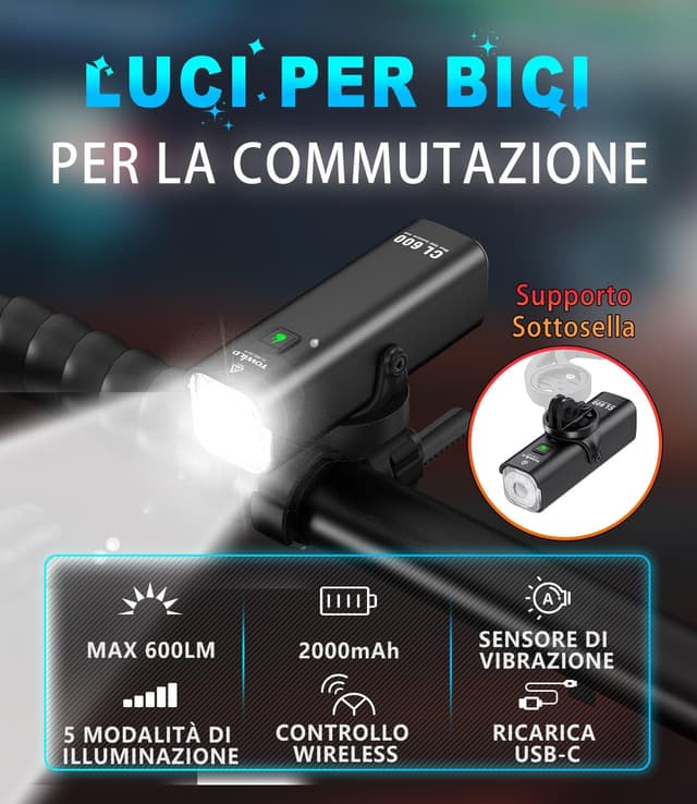 Detalle de towild CL600 600 lumen Luci Bici frontale