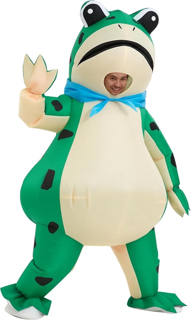 Detalle de Echden Inflatable Frog Costume Jumpsuit with Fan – Adult Halloween Inflatable Fancy Dress