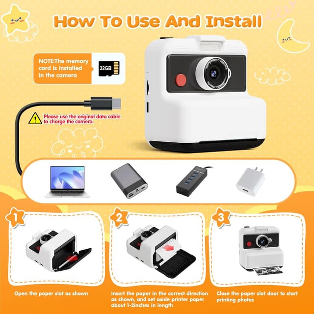 Thumbnail 6 de CAMCLID Fotocamera Bambini istantanea 3 pollici