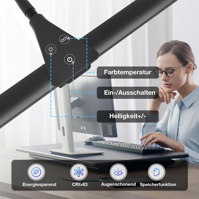 Thumbnail 5 de Hensam Schreibtischlampe 1400 lm LED dimmbar