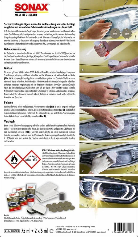 Thumbnail 1 de SONAX Scheinwerfer AufbereitungsSet 85 ml