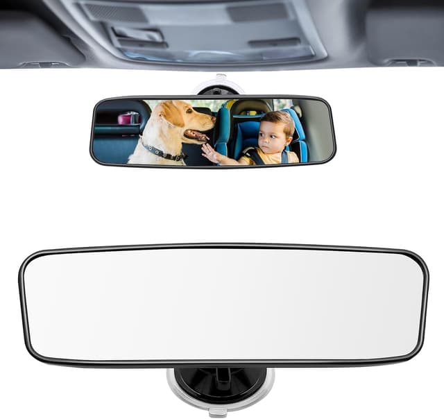 Detalle de Obidodi rear view mirror for driving test (200 x 60mm) — adjustable suction-cup instructor/learner examiner mirror