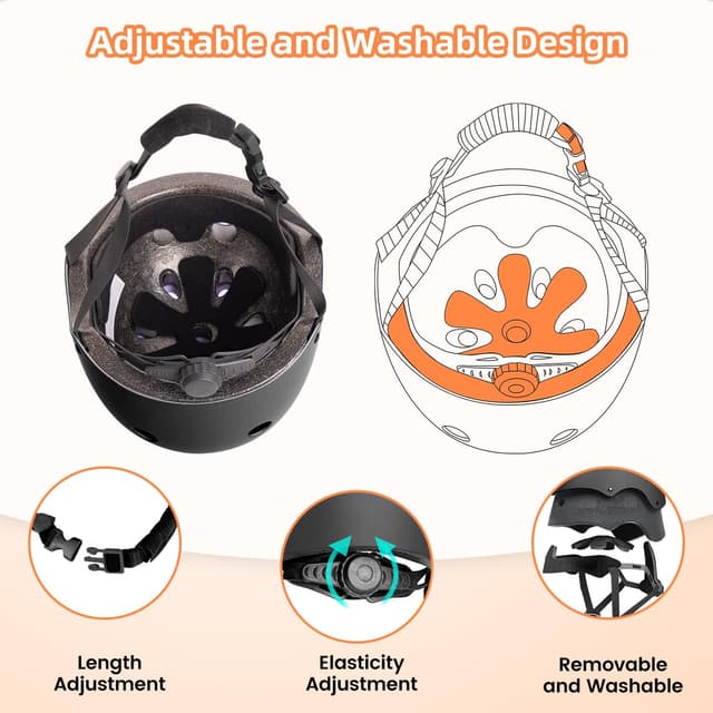 Detalle de Kids Bike Helmet 43–51cm (Toddler Helmets) – Multi-sport Adjustable Cycling Helmet for Boys & Girls, XS Fit