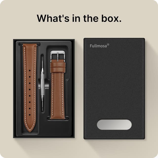 Thumbnail 5 de Fullmosa 22mm Uhrenarmband Braun Echtleder