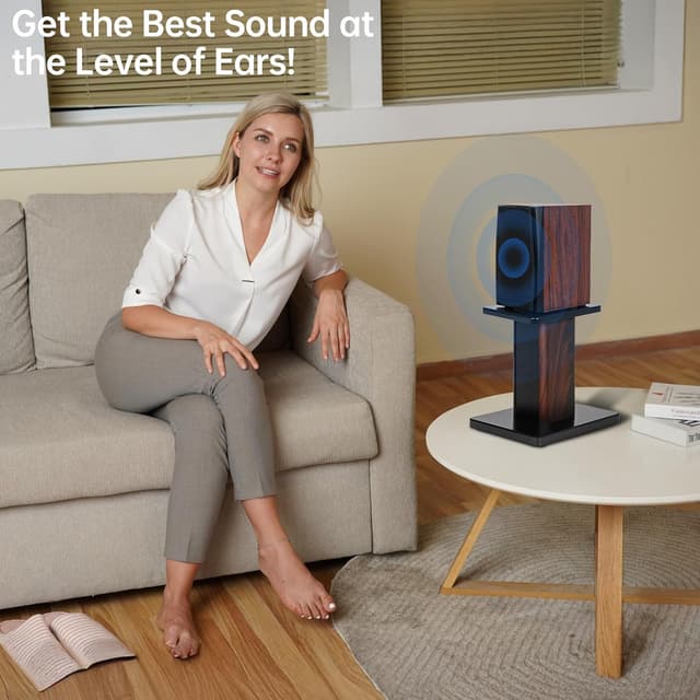 Thumbnail 6 de OUUTMEE supporti per altoparlanti in legno da 30 cm (12 pollici) – stand HiFi robusti con base riempibile e pastiglie antiscivolo