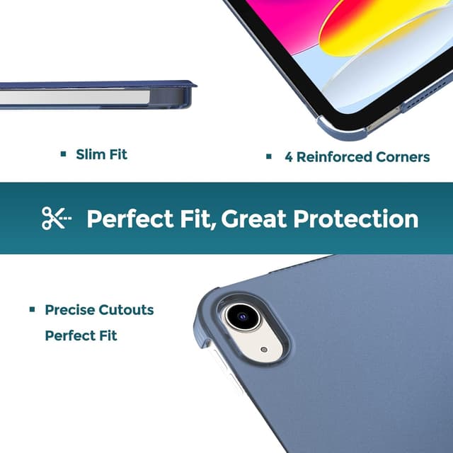 Detalle de ProCase Hülle für iPad A16 (11. Generation 2025) & iPad 10. Generation 10,9" – dünnes Hardcase Smart Cover (Navy)