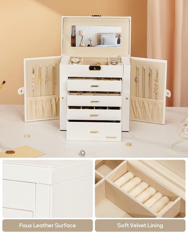 Detalle 2 de Homde Jewelry Box 10.43" Large Organizer 💍