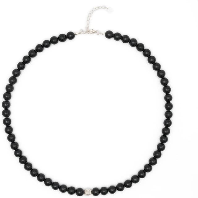 Detalle de BERGERLIN Echte Naturstein Perlenkette mit Turmalin, 925 Sterling Silberperle & Echtheitszertifikat