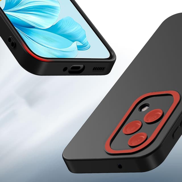 Detalle 2 de Tenphone coque en silicone souple pour Honor 200 Lite 5G (noir) – étui antichoc avec protection caméra