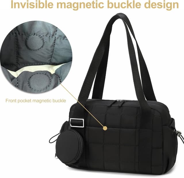 Thumbnail 6 de CAMTOP Mini Gym Bag for Women — Small Puffy Quilted Tote Duffel with Wet Compartment