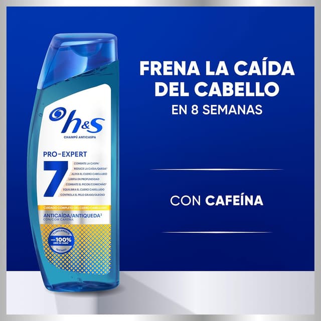Detalle de H&S Pro-Expert 7 Champú Anticaspa y Anticaída 300ml 💆
