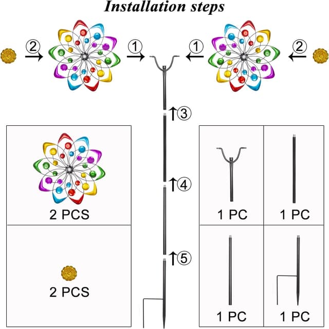 Detalle de Viveta Kinetic Wind Spinner (59 inch) Outdoor Metal Windmill Yard Sculpture
