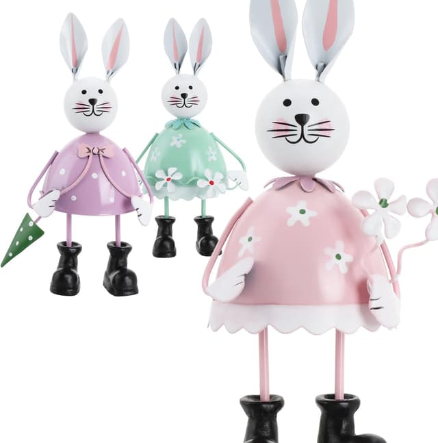 Thumbnail 3 de com-four 3X Lapin décoratif métal 12,5 cm 🐰