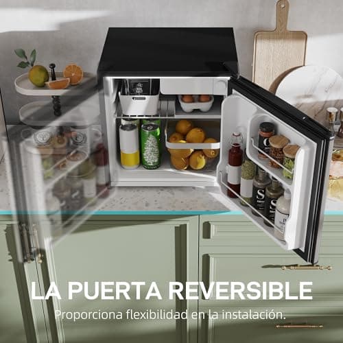 Detalle de HOMCOM Mini Nevera Silenciosa 46 L con congelador pequeño 4,5 L y puerta reversible