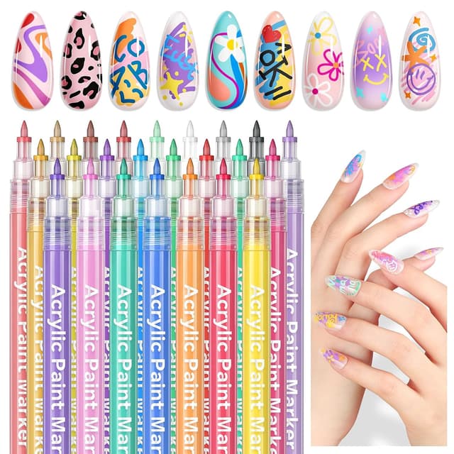 Detalle de SAVILAND Nail Art Pens Set 24 Colors