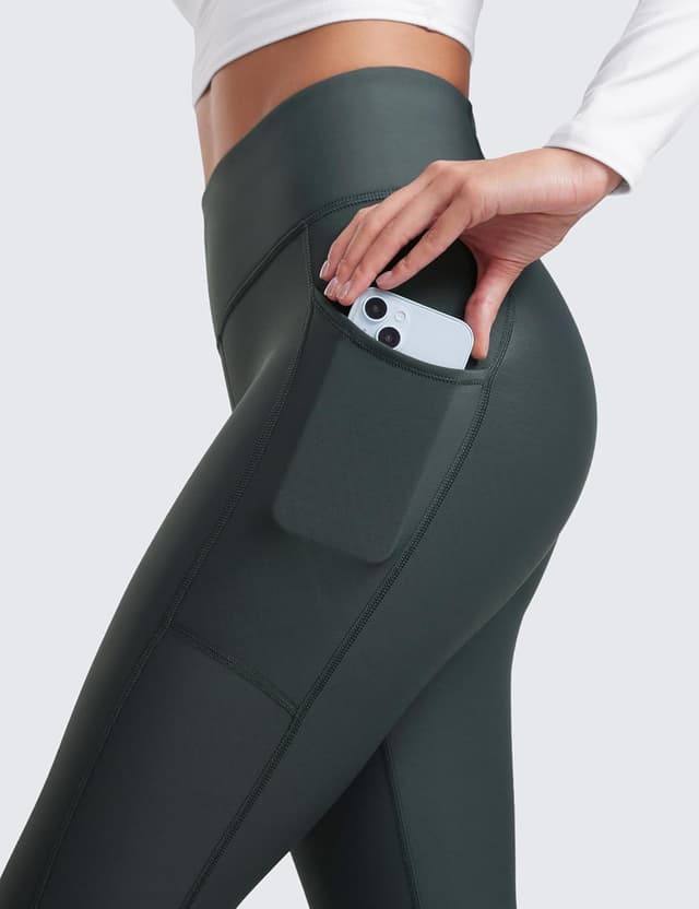 Detalle 2 de CRZ YOGA Leggings thermiques femme taille haute avec poches – doublure polaire pour l’hiver