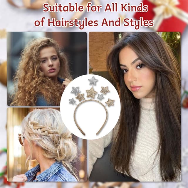 Thumbnail 5 de vidonio Christmas Headband with Glitter Stars