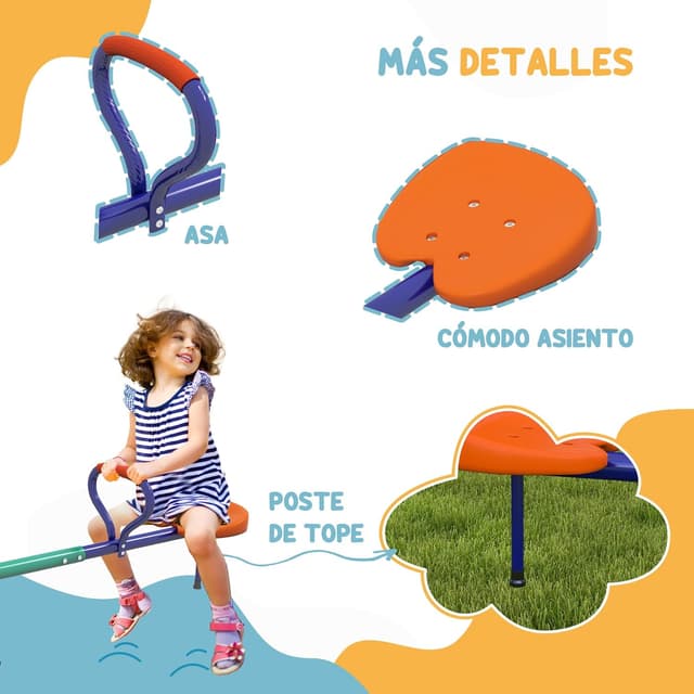 Thumbnail 4 de Outsunny balancín infantil 90 kg 360°