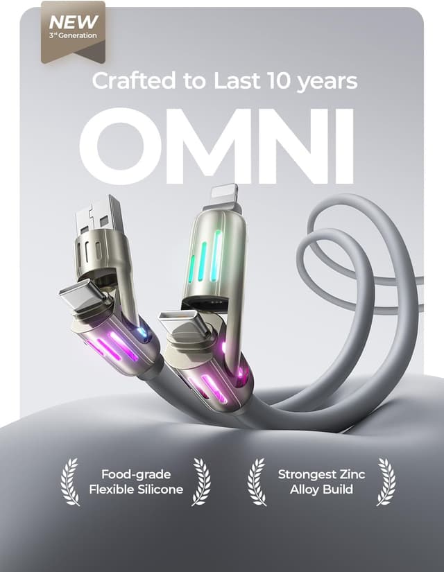 Detalle 2 de LISEN 4‑in‑1 240W Fast Charging Cable