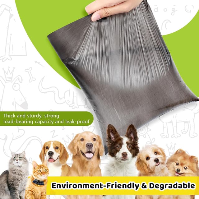 Thumbnail 2 de AiQInu sacs à crottes 400 pièces noir 22x30