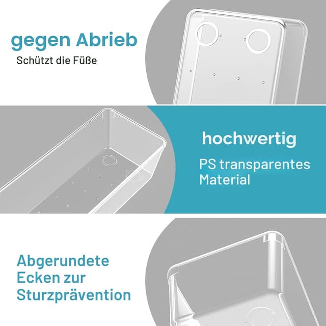 Detalle de Radikor Schubladen Organizer-Set (12 Stück) für Schminktisch, Büro, Küche & Bad – in 4 Größen