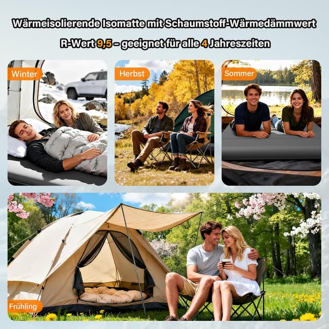 Thumbnail 6 de HiiPeak Isomatte R-Wert 9,5 – Extra Thermal Campingmatratze für 2 Personen mit Kissen