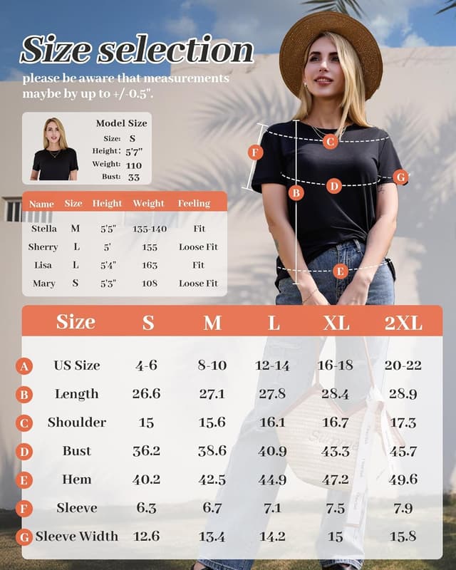 Detalle de GAYHAY 3-Pack Women’s Short-Sleeve T-Shirts (Crew Neck) — Soft Basic Tees for Everyday Wear