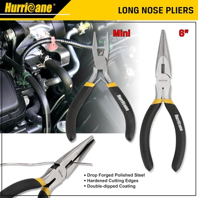 Detalle de HURRICANE 7-Piece Pliers Set (8-inch Groove Joint, Slip Joint, Linesman, Diagonal, Long Nose, Mini Long Nose)