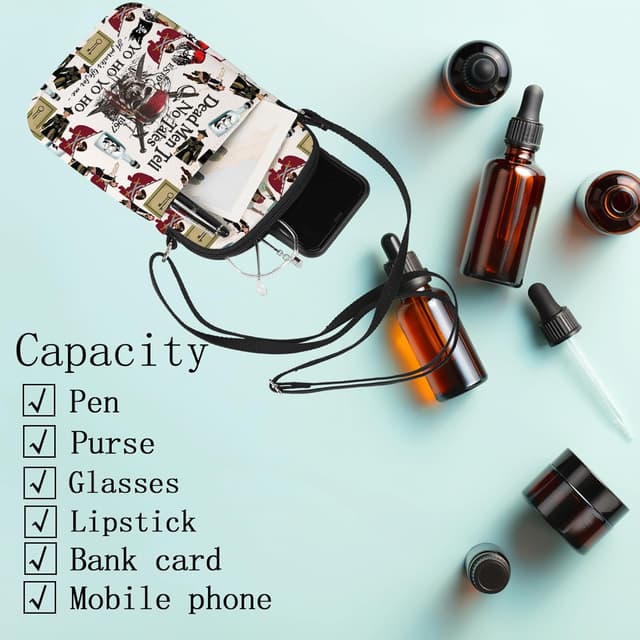 Detalle de LEVLO Jack Sparrow crossbody bag (Angelica & Jack fans gift) – canvas pirate shoulder bag