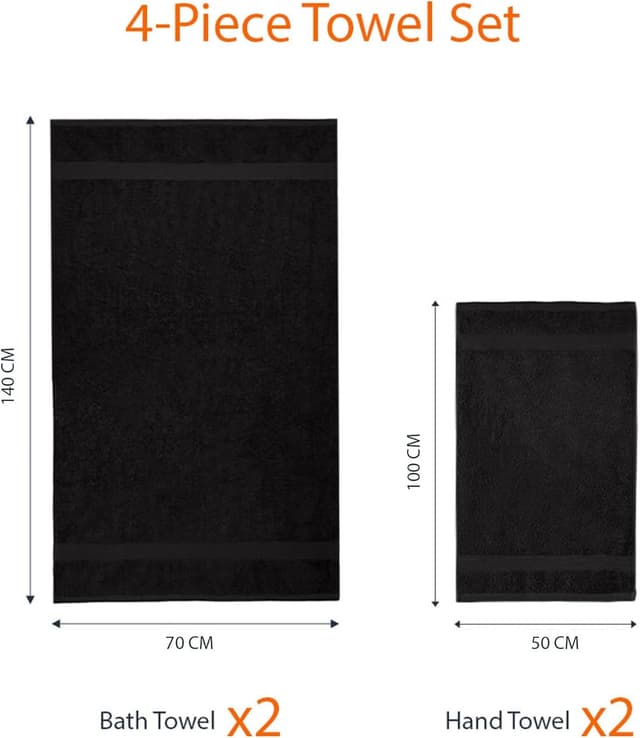 Thumbnail 2 de Amazon Basics 4 Piece Fade Resistant Towel Set, 4 pcs