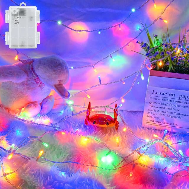Detalle de cshare Battery Fairy Lights (5m, 50 LED) with Timer, IP65 Waterproof Multicolour