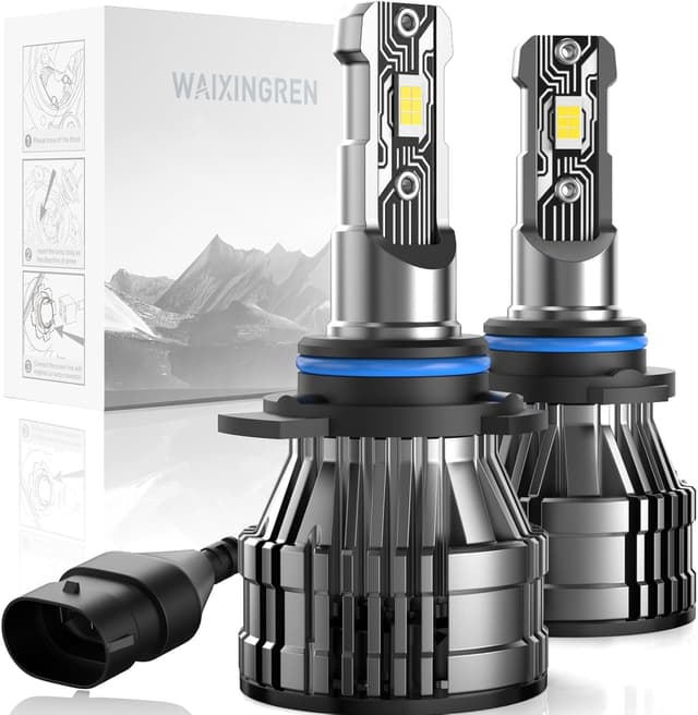 Detalle de WAIXINGREN 9012 HIR2 LED Headlight Bulb (Plug and Play) – 60W 6500K, IP68 waterproof