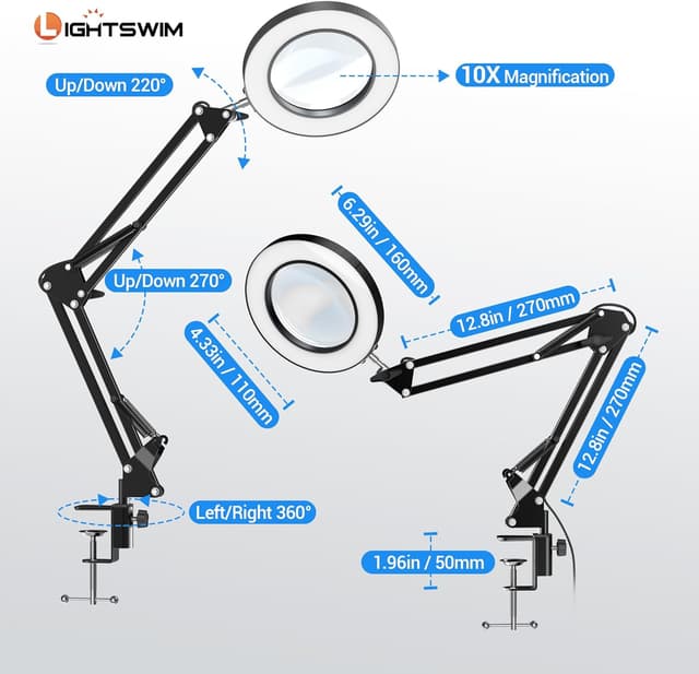Detalle de 10X LED Magnifier desk lamp with 72 LEDs