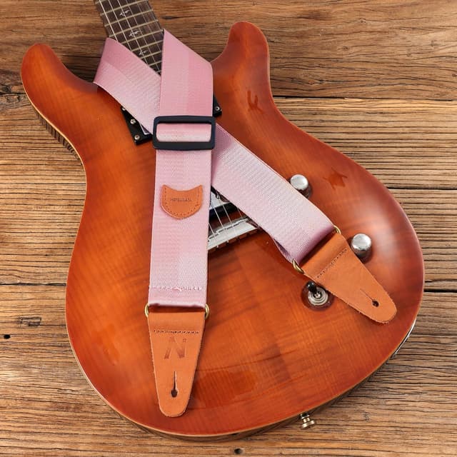 Thumbnail 4 de Nefelibata Gitarrengurt Vintage Nylon & Vollnarbenleder mit Plektrumtasche – Bass, E-, Akustikgitarre