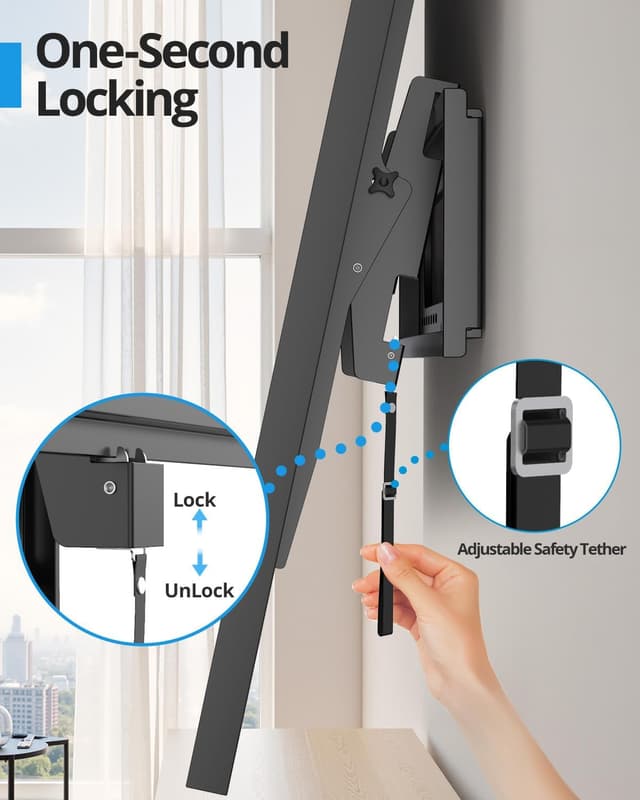 Thumbnail 6 de 85–100 inch Heavy Duty Tilt TV Wall Mount Bracket (Up to 220 lb) with Ultra-Slim Low-Profile Design