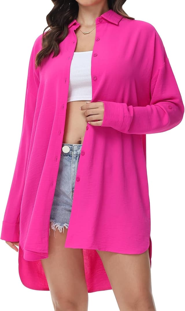 Thumbnail 4 de Tanmolo Damen Bluse V-Ausschnitt Langarm