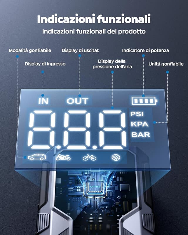 Detalle 1 de UTRAI Avviatore batteria 6000A con compressore 150 PSI