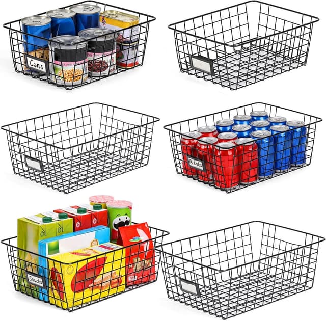 Imagen de Wire Baskets 6-Pack for Pantry Storage, 2 Sizes en OfertitasTOP