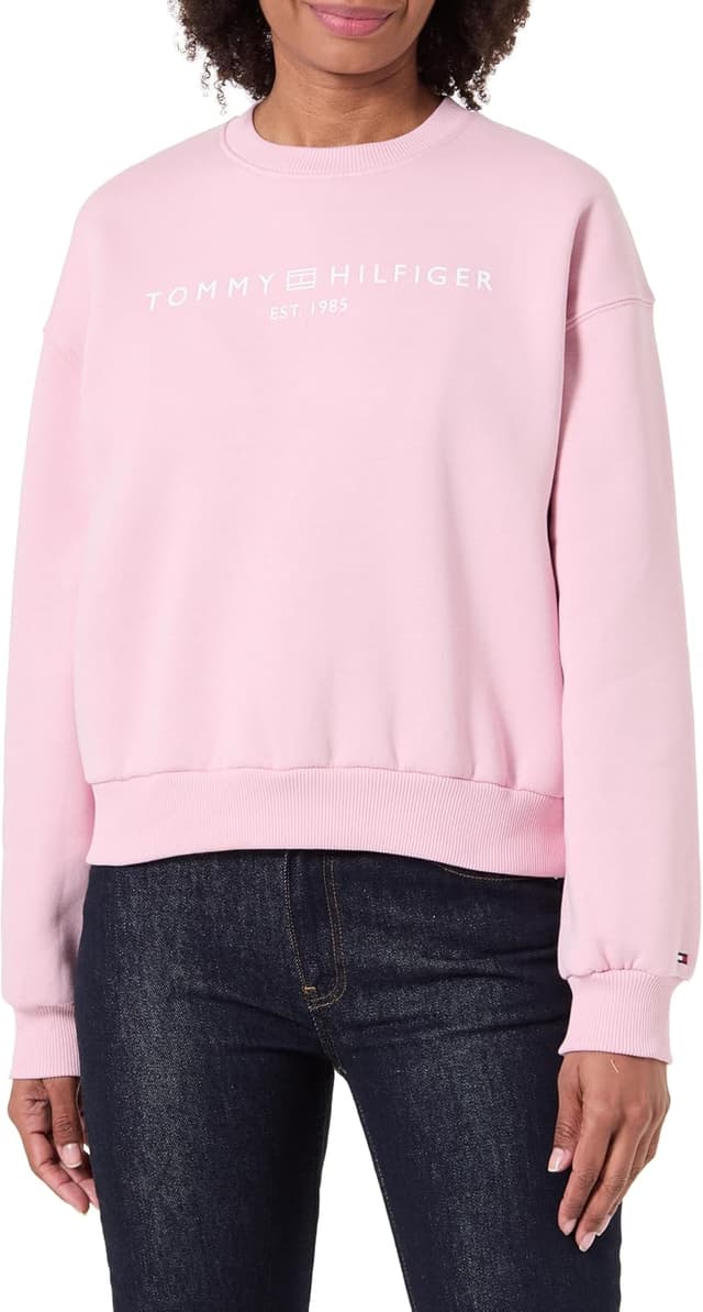 Detalle de Tommy Hilfiger Adaptive Damen Pullover-Sweatshirt mit Corp-Logo (Ww0ww47831)