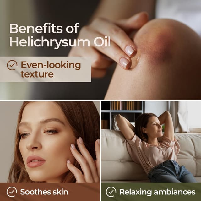 Detalle de Gya Labs Helichrysum Essential Oil for Skin (100% Pure Natural) – Sweet Earthy Scent, 5ml